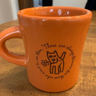 Life Is Good Coffee Mug Cup Dog There Are Always Flowers For Those.  Orange