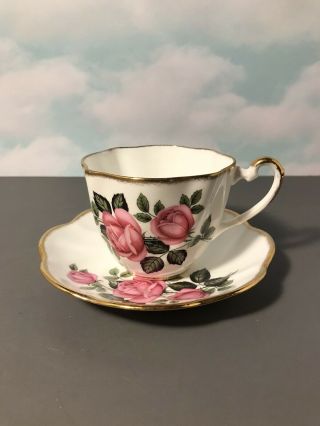 Vintage Salisbury Bone China Tea Cup And Saucer " Roses " Made In England
