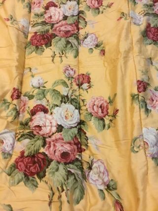 Vintage Ralph Lauren Sophie Brooke Yellow Floral King Comforter 2 Pillowcases