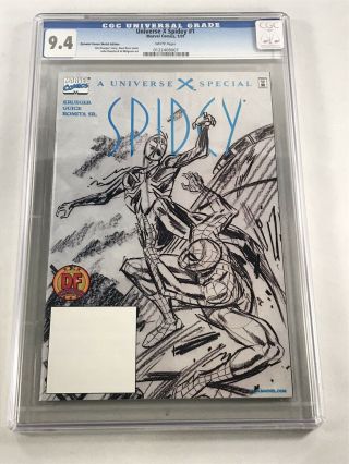 Universe X Spidey 1 Df Variant Cover Sketch Edition 2001 Cgc 9.  4 Alex Ross