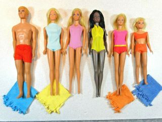 Barbie: Vintage Malibu Barbie Ken Pj Christie Francie Skipper Dolls