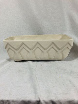 Vintage Brush Mccoy Usa White Pottery Planter A - 107 - 8 - Rectangular Shape