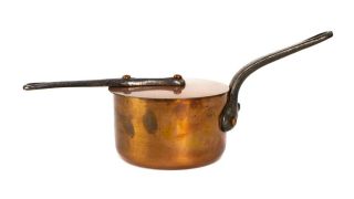 A.  Simon France French Copper Sauce Pan W/ Lid & Cast Iron Handles Rare Vintage