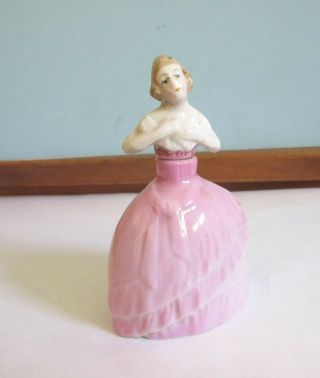 Vintage Figural Porcelain Lady Perfume Bottle Half Doll Germany 1920 - 1930