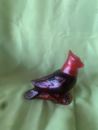 Avon Red Cardinal Bird Glass Bottle
