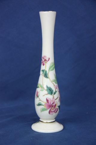 Lenox Barrington Bud Vase Ivory Color Pink Flowers Green Leaves