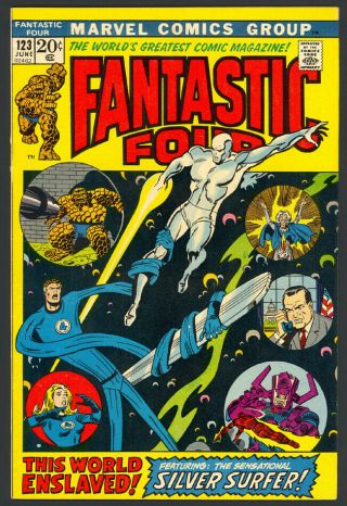 Fantastic Four 123 - Silver Surfer - Galactus - Marvel Comics (1972) Vf,