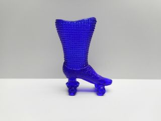 Vintage - Ornate Cobalt Blue Glass Roller Skate Boot