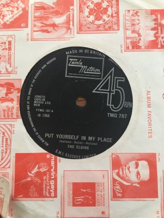 The Elgins - " Put Yourself In My Place " 7 " (1971) Tmg 787 (tamla Motown) Cat5