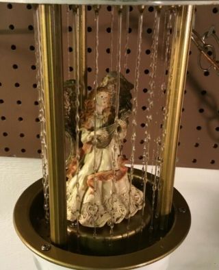 Vintage Set of 2 Mineral Oil Rain Drip Hanging Swag Lamps W/ Angels 2