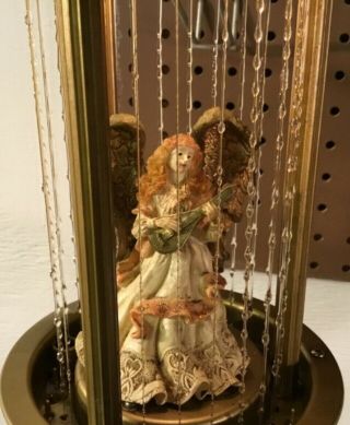 Vintage Set of 2 Mineral Oil Rain Drip Hanging Swag Lamps W/ Angels 3