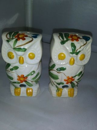 Vintage Ceramic Owl Salt And Pepper Shakers