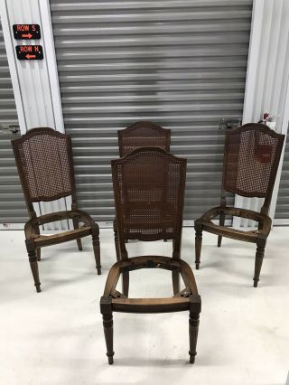 Set Of 4 Ethan Allen Classic Manor Dining Side Chairs 15 - 6012 Maple Cane Back