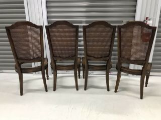 Set of 4 Ethan Allen Classic Manor Dining Side Chairs 15 - 6012 Maple Cane Back 2