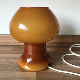 Prova 1970s Retro Vintage Italian Studio Art Glass Table Lamp Mushroom Shape
