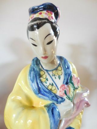 Large Vintage Goldscheider Everlast Oriental Figurines Asian Mid Century Style 2