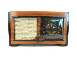 Vintage 1940s Restored Large Black Dial Zenith Antique Old Consoltone Tube Radio