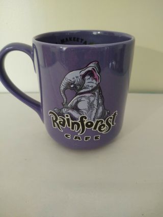 Rainforest Cafe Tuki Makeeta Elephant Purple Large Coffee Mug Cup 1999