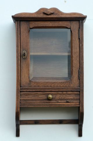 Vintage French Oak Medicine Apothecary Bathroom Kitchen Wall Cabinet Shabby Chic