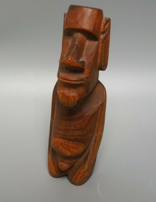 Fine Small Vintage Oceanic Polynesian Easter Island Carved Wooden Moai Figure