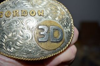 vintage hand crafted by SCOTT HARDY WS 1983 rodeo belt buckle silver gold ? 2
