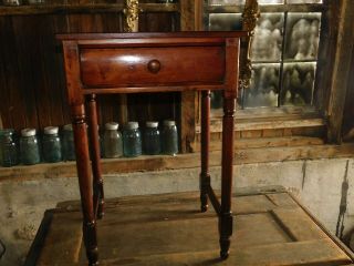 Early Country 1 Drawer Stand Antique 1800 