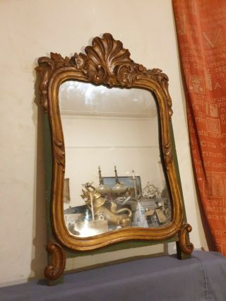 A Antique 19th Century French Giltwood Hand Carved Wall Pier Mirror 2