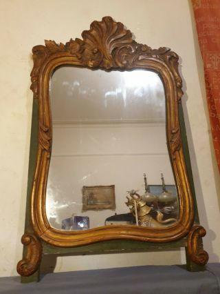 A Antique 19th Century French Giltwood Hand Carved Wall Pier Mirror 3