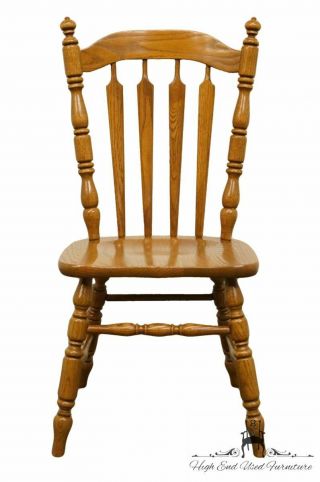 Tell City Country French Solid Oak Dining Side Chair - 14 Tanbark Oak Finish.