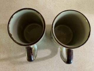 2 Vintage Otagiri Embossed Stoneware Coffee Mugs Cups Japan 8 oz Eagle Ducks 3