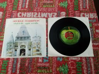 The Beatles George Harrison Apple 45 Record What Is Life 1972 Picture Sleeve