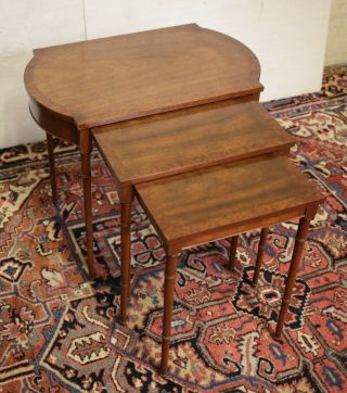 Elegant Set Of 3 Nesting Tables By Baker Furniture Circa 1960