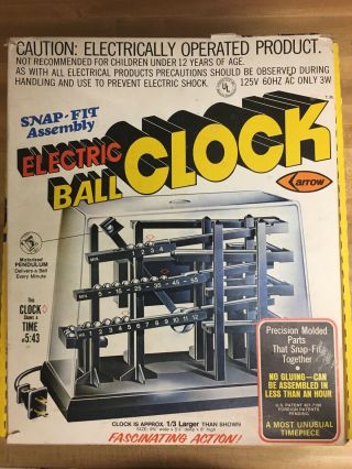 Vintage Arrow Electric Ball Bearing Clock 1979 Mfg Complete Unbuilt