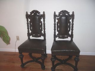 Pair Jacobean Style Chairs
