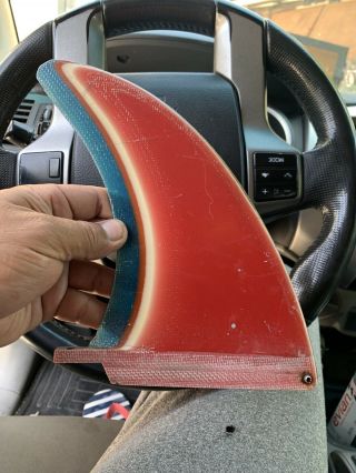 Rainbow Surfboard Fin Vintage Red White Blue 70’s