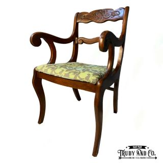 Tell City Duncan Phyfe Carved Mahogany Dining Side Captains Chair 4801