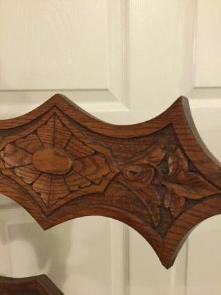 Finest Antique Arts & Crafts Carved Oak Rocking Chair Bat Wing Spool Turned 3