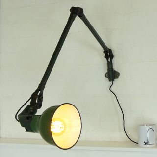 Mek Elek Vintage Industrial Workshop Lamp Pat Rewired,  Replugged
