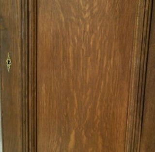 Antique Solid Oak Armoire Wardrobe w/ 2 Drawers in 3