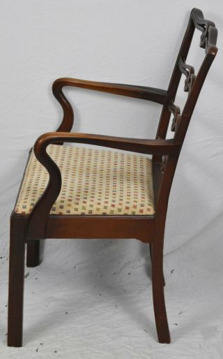 Solid Mahogany Ribbon Back Arm Chair Williamsburg Chippendale Style 2