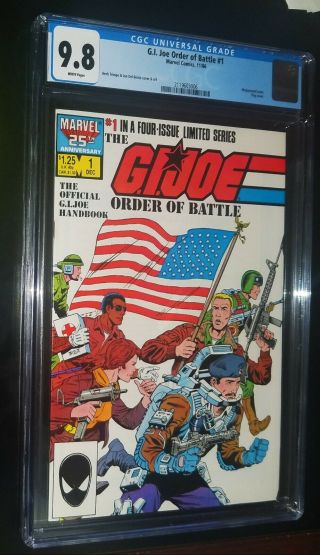 G.  I.  Joe Order Of Battle 1 Of 4 1986 Marvel Comics Cgc 9.  8 Nm/mt White Pages