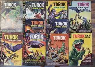 Rare Vintage Comics Turok Son Of Stone 41 - 50 Series Set Golden Age Monster Run
