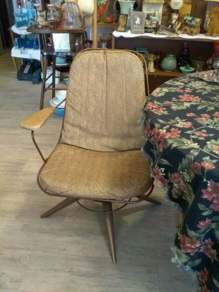 Vintage Homecrest Mid Century Modern Wire Metal Swivel Chair Patio Mcm Rnd