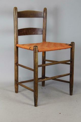 A Rare 19th C Mt Lebanon Ny Shaker Two Slat Dining Chair Traces Surface