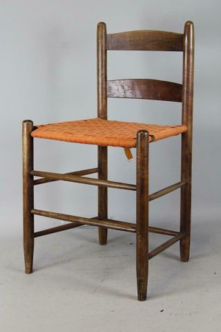 A RARE 19TH C MT LEBANON NY SHAKER TWO SLAT DINING CHAIR TRACES SURFACE 2