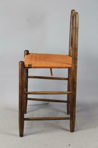 A RARE 19TH C MT LEBANON NY SHAKER TWO SLAT DINING CHAIR TRACES SURFACE 3