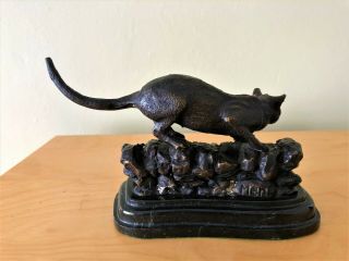 Collectable & Rare Vintage Solid Bronze Cat Sculpture Signed Mene French 3