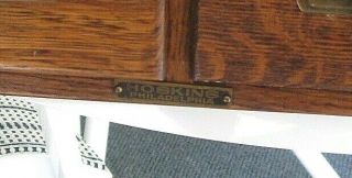 ANTIQUE QUARTERSAWN TIGER OAK HOSKIN ' S PHILADELPHIA 2 Drawer Card File Cabinet 3