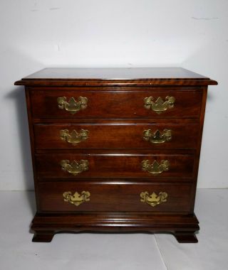 Vintage 4 - Drawer Cherry Mahogany Wood Bachelor Chest Nightstand End Table