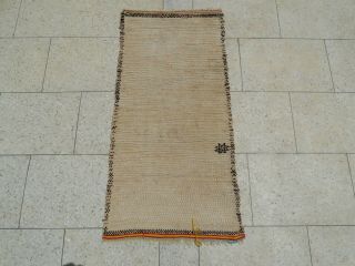 Vintage Moroccan Azilal Rug Handmade Old Beni Ourain Carpet Berber 6 